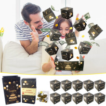 Boîte surprise maxiaoxia pour argent, boîte cadeau à monter soi-même, boîte surprise explosive pour anniversaire, boîte surprise noire à
