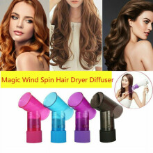 LNGOOR Föhnopzetstuk Magic Curls Diffuser Wind Spin Roller Sneldrogend & Gemakkelijk in Gebruik, Blauw