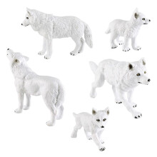 5Pcs Wolf Toys Figures, Wildlife Educational Miniature Gift Animal Toys Toddlers Collectibles Ages 3 and up Boys and Girls Kids