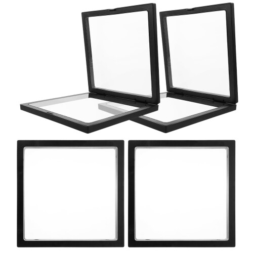 icolorfuled 4pcs Floating Jewelry Display Frame Transparent Storage Box