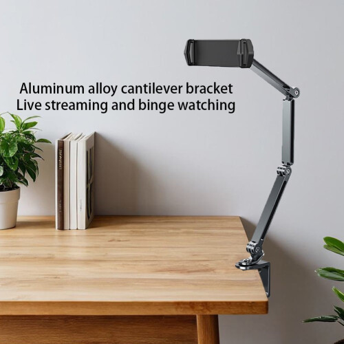 Suporte de mesa para tablet jixopn com rotação de 360, suporte de liga de alumínio com clipe para tablets e celulares de 4 a 12,9 polegadas. 1