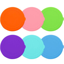 Lot de 6 couvercles en silicone pour plats, récipients et tasses, compatibles micro-ondes, pour vinaigrettes et sauces.
