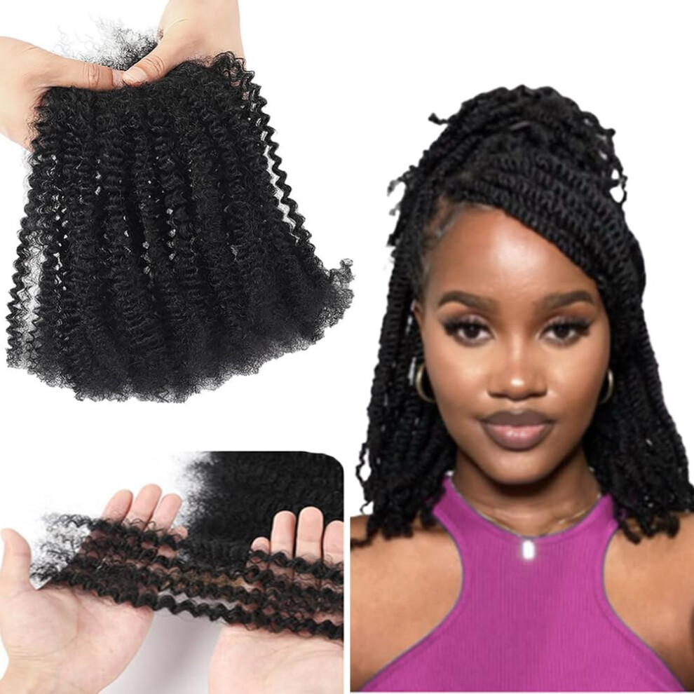 Unisex Black Afro Kinky Human Hair For Dreadlocks Extensions Locs Braids Twists Natural 14Inch