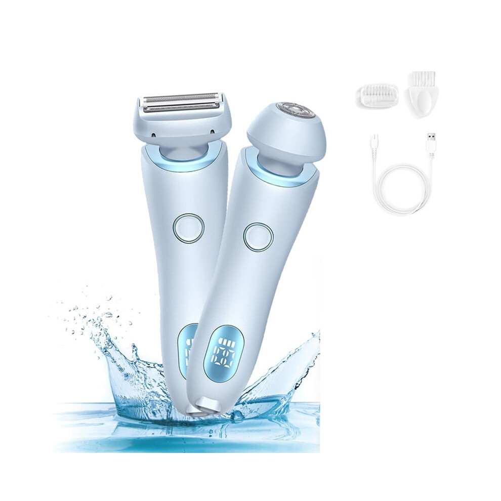 Women's Epilator Painless Hair Removal Home 2 In 1 Electric Shaver Razors For Bikini Trimmer For Pubic Hair Wet & Dry,B