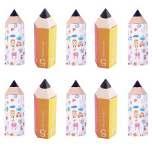 Boîtes cadeaux pour présents, 10 sachets à friandises en forme de crayon, papier blanc