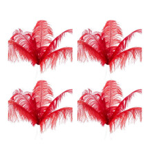 40 Pcs Natural Ostrich Feathers Wedding Decoration Red 20-25cm