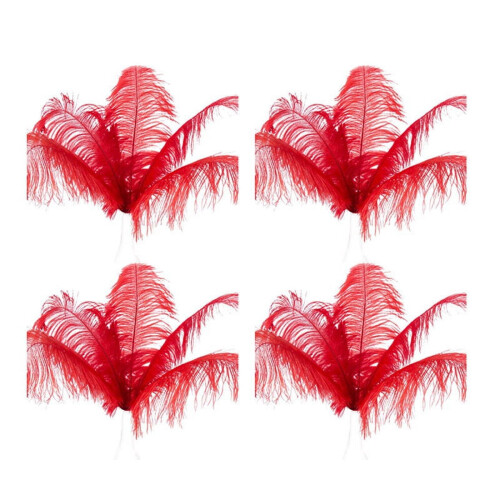 40 Pcs Natural Ostrich Feathers Wedding Decoration Red 20-25cm