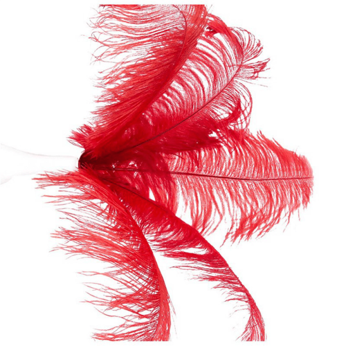 40 Pcs Natural Ostrich Feathers Wedding Decoration Red 20-25cm 1