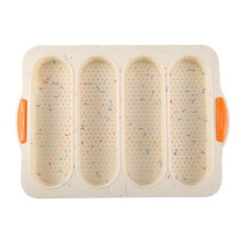 Silicone Loaf Pan Baking for French /Hot Dog Buns,Nonstick &Easy Clean&Heat ,White