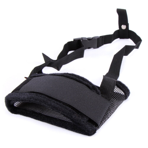 Vnanda Dog Muzzle, Adjustable Pets Muzzle Mesh Breathable Nylon Soft Muzzle Anti-Biting Barking Mouth Cover for Small Medium Large Extra Dog 2