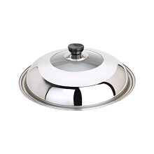 Stainless Steel Glass Pot Lid with Clear View and Heat Retention, Universal Fit for MultiPan Cooking
