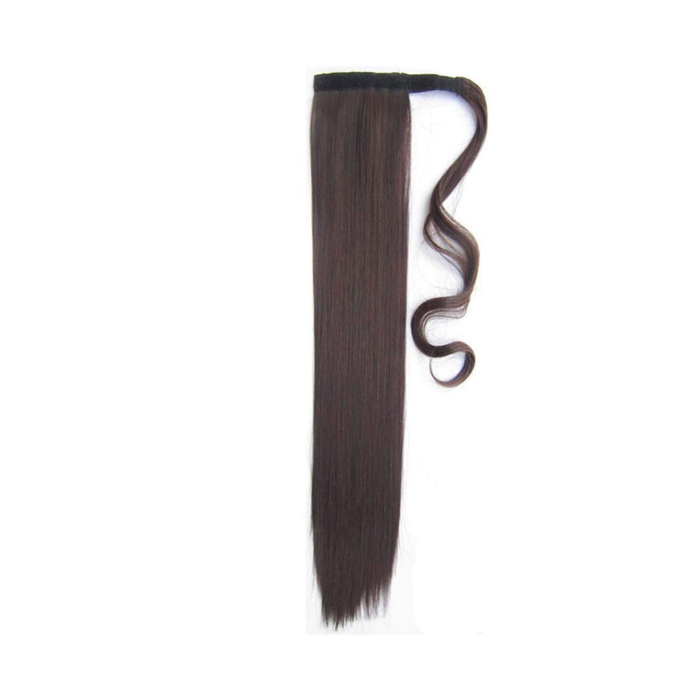 22 Inch Synthetic Ponytail Extension Long Straight Heat Resistant Hairpiece 1B/30HL Color