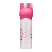 Hair Dye Applicator Bottle with Comb, Precise Pump Control for Salon and Home Use, Rose Red