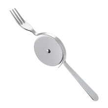 Stainless Steel Pizza Cutter Wheel with Fork, Rust Resistant Blade and Ergonomic Grip for Kitchen