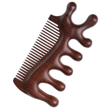 Wooden Wide Tooth Comb for Curly Hair, Natural Sandalwood, Gentle Scalp Massage, Low Static