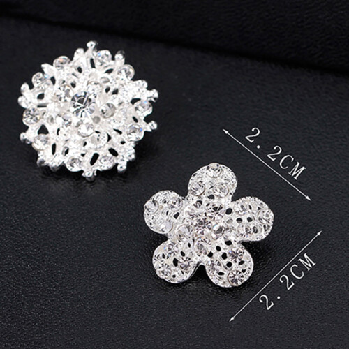 Walbest12 τεμάχια/σετ Floral Brooches Κοίλα κοσμήματα δώρο κράμα Rhinestone κρύσταλλο νυφικό 2