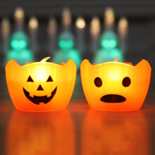 6 Choinnle Oíche Shamhna faoi stiúir SUSUchens, Pumpkins gan lasair ag lasadh, Maisiúcháin oibrithe le ceallraí le haghaidh laistigh agus