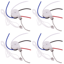 Kit interrupteur pour ventilateur de plafond 3 vitesses 4 fils, ZE-208S, interrupteur à tirette argenté