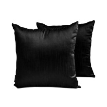 HomeCentric Lyxigt Lumbar Örngott Svart 2-pack, 20"x36" (50x90cm) Konstsilke Enfärgat Avlångt Överdrag, Modern Stil