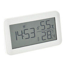 Clog Aláraim Digiteach Kiplyki le Taispeántas LCD Teirmiméadair Higrometer Monatóir Digiteach Teochta Taise Aláram Snooze le Féilire Clog Cliste