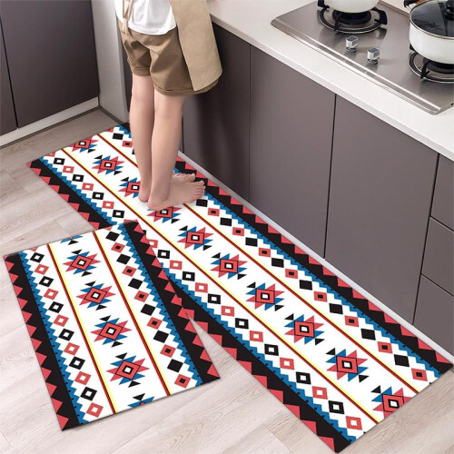 Αντιολισθητικό γεωμετρικό floral boho runner rug εργονομικό χαλί ρίψης σετ χαλιών