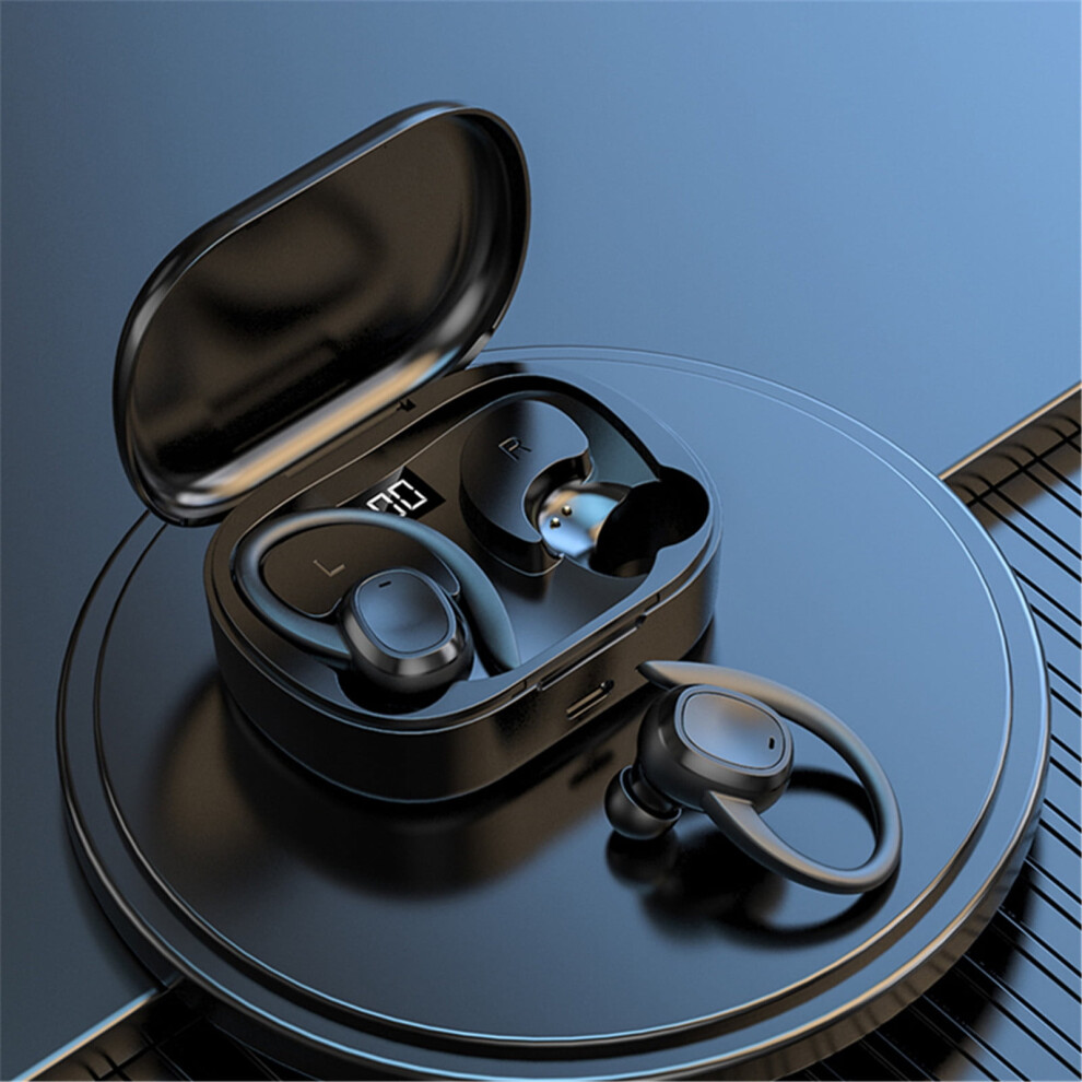 Eqwljwe Wireless Earbuds, Hifi Stereo Bluetooth 5.3 With Earhooks, Deep Bass, Noise Cancelling, Waterproof, Led Display, Built-In Mic 9004841120638