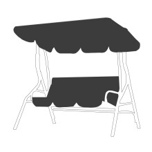 Garden Outdoor 3-Person Metal Porch Canopy(without swing, without chair)