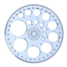 SagaSave 16 Size Full Circle Template Round Protractor for Office School Use Universal Plastic