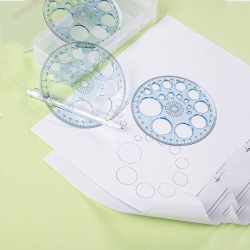 SagaSave 16 Size Full Circle Template Round Protractor for Office School Use Universal Plastic 1