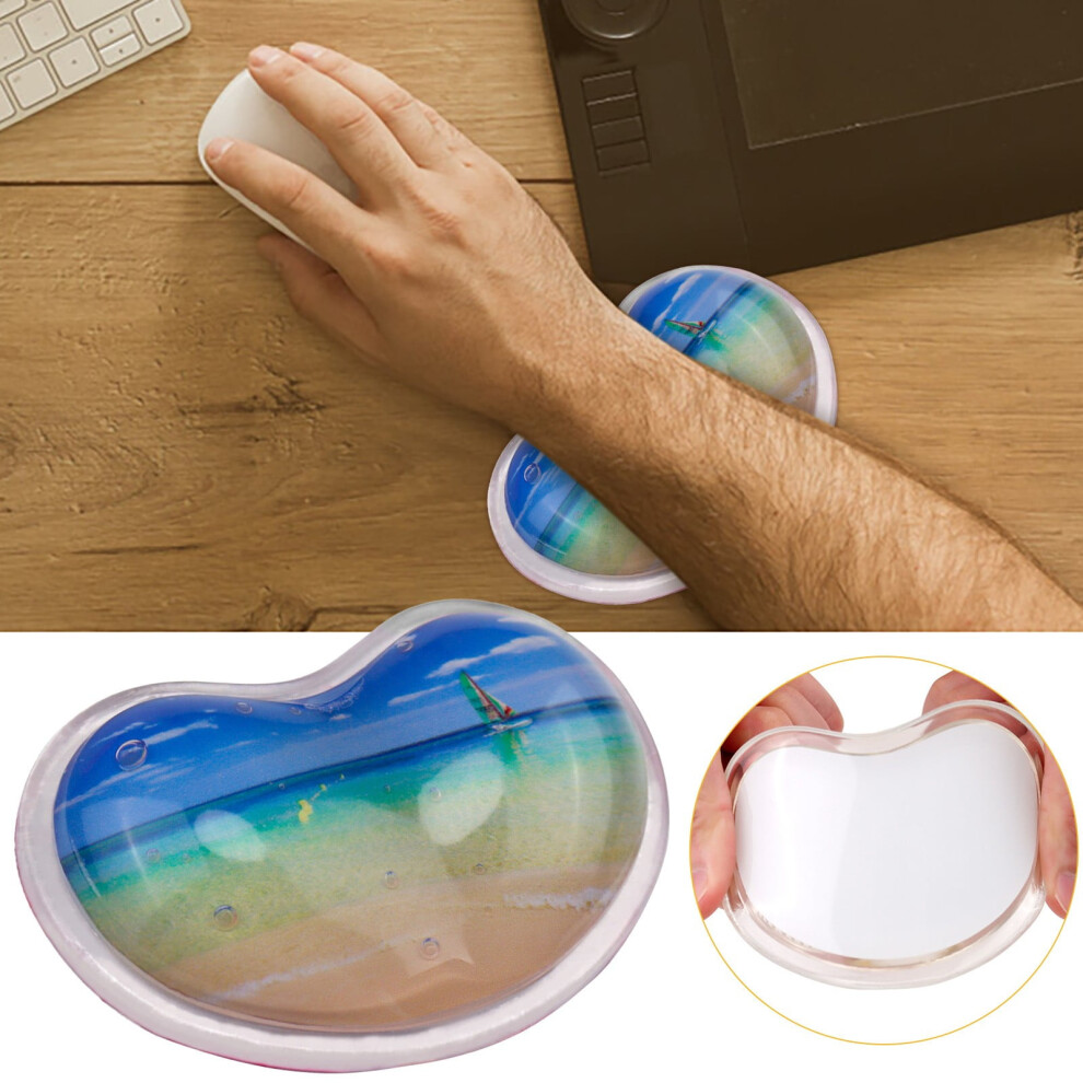 Silicone Gel Wrist Rest Heart Shaped Translucence Ergonomic Mouse Pad Effectively Wrist Fatigue 9004841121741