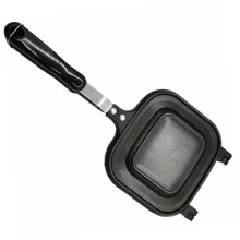 Double Sided Sandwich Maker Non Stick Frying Pan with Heat Resistant Handle for Omelette and Toast