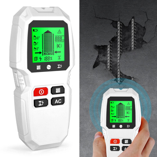Σάρωση τοίχου Grusce Stud Finder, συμβατή με ανίχνευση καλωδίων AC, οθόνη LED, ανιχνευτής 2