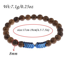 Brățară din lemn natural cu săgeți RSAMD, bijuterii unisex lucrate manual pentru bărbați și femei, brățară-4
