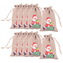 Liquidation de kits de fête, Sac en tissu de Noël Poaug (10 pièces) - Fournitures de fête A
