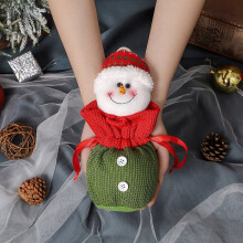 FloHua Regali di Natale per bambini in saldo, Borse per bambole Winwifly con coulisse, Borse regalo di Babbo Natale lavorate a maglia riutilizzabili,