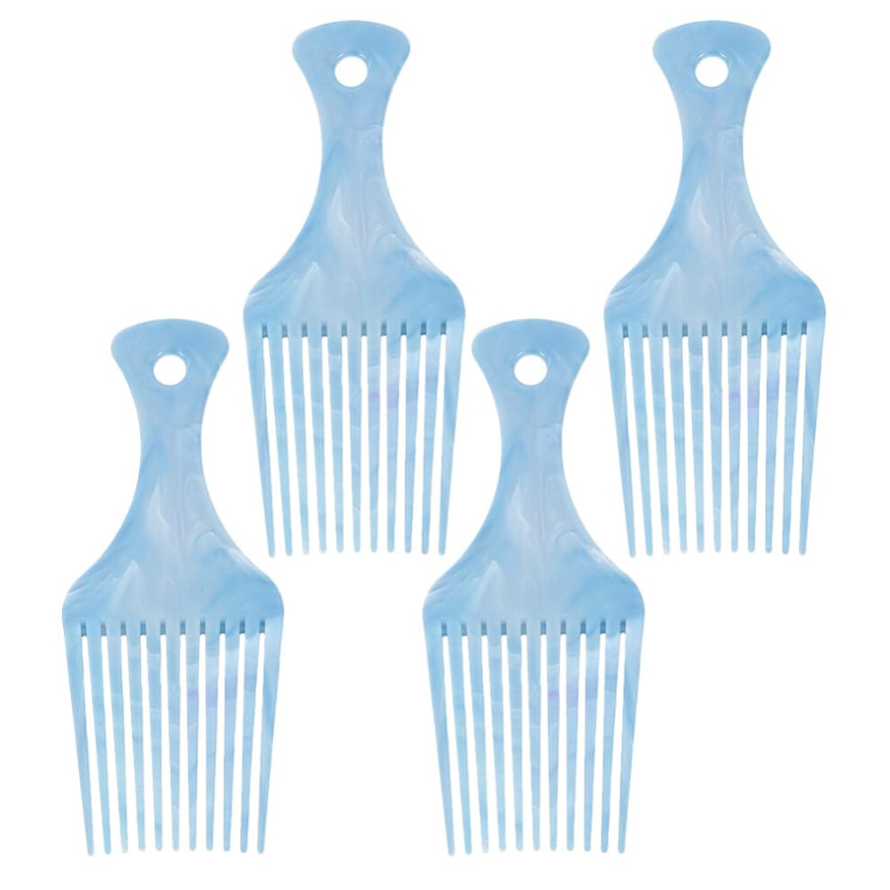 Unisex Wide Tooth Comb Set For Curly Hair, Plastic Detangling Combs For Thick Wet Or Dry Hair, 4Pcs