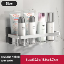 Étagère de salle de bain murale, porte-shampoing, étagères d'angle carrées en aluminium pour rangement de salle de bain et de cuisine,