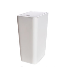 Poubelle de salle de bain Uanit avec couvercle, poubelle étroite en plastique avec couvercle à pression pour toilettes, bureau, chambre 33 x 15 x