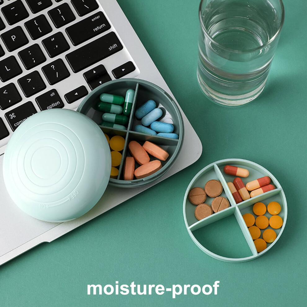 Hesroicy Pill Box Good Sealing Moisture-proof Double Layer Weekly 8-compartment Tablets Splitter Case for Travel