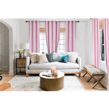 2 Piece panel room darkening thermal foam lined blackout heavy thick wIndow curtain top grommets light pink 84" inch length for bedroom