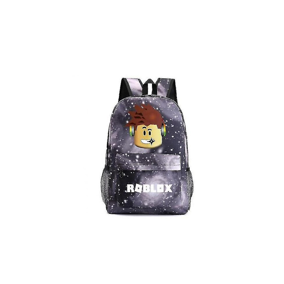 New Roblox Backpack Kids School Bag Students Bookbag Travel Bag Gift Galaxy Grey