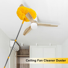 SUSUchens Ceiling Fan Duster Brush with Extendable Handle Reusable Microfiber Blade Cleaner Microfiber Ultra-fine Duster Grey