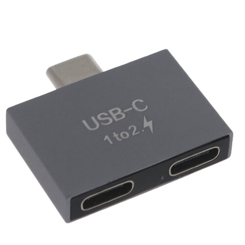 Divisor HESITONE USB C macho a doble USB C hembra compatible con carga y transferencia de datos.