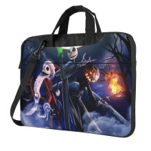 Laptoptas met Nightmare Before Christmas-print, schoudertas voor laptop of tablet, stijlvol, duurzaam en waterafstotend materiaal, 13, 14, 15,6 inch,