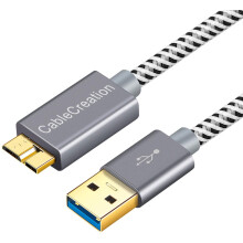 Cabo USB 3.0 Micro, USB 3.0A para Micro B, compatível com disco rígido externo, câmera HD e carregamento.