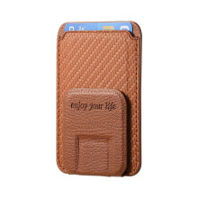 Leather Phone Wallet Case with MultiCard Storage and Foldable Stand for Travel Brown