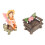 Σετ καρέκλας πάγκου από ρητίνη Fairy Garden Decor, στολίδια επίπλων κήπου αδιάβροχα, 5