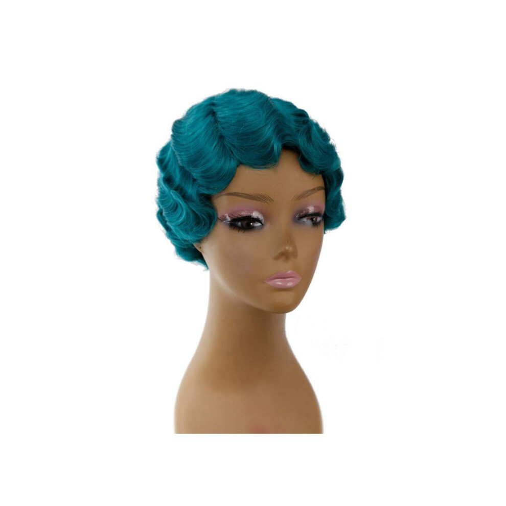 Short Blonde Curly Wig for African American Women with Finger Waves and Natural Hairline