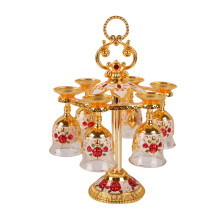 Suport elegant pentru lumânări cu design metalic, suport pentru potir metalic în stil retro cu model floral în relief, utilizare decorativă