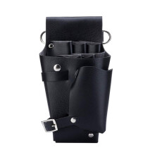 Leather Hair Scissor Holster for Hairdressers with Adjustable Strap and MultiPocket Tool Belt